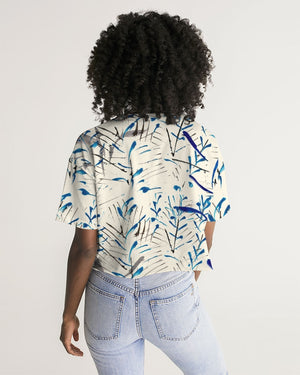 Open image in slideshow, MOONLIGHT BRANCH  || Women&#39;s Lounge Cropped Tee
