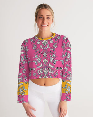 MIRACULOUS FLOWERS -PINK || Women's Cropped Sweatshirt