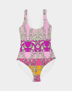 Open image in slideshow, MIRACULOUS FLOWERS -PINK || Women&#39;s One-Piece Swimsuit
