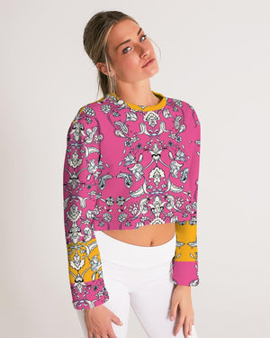 MIRACULOUS FLOWERS -PINK || Women's Cropped Sweatshirt