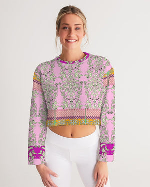 MIRACULOUS FLOWERS -PINK ||  Women's Cropped Sweatshirt