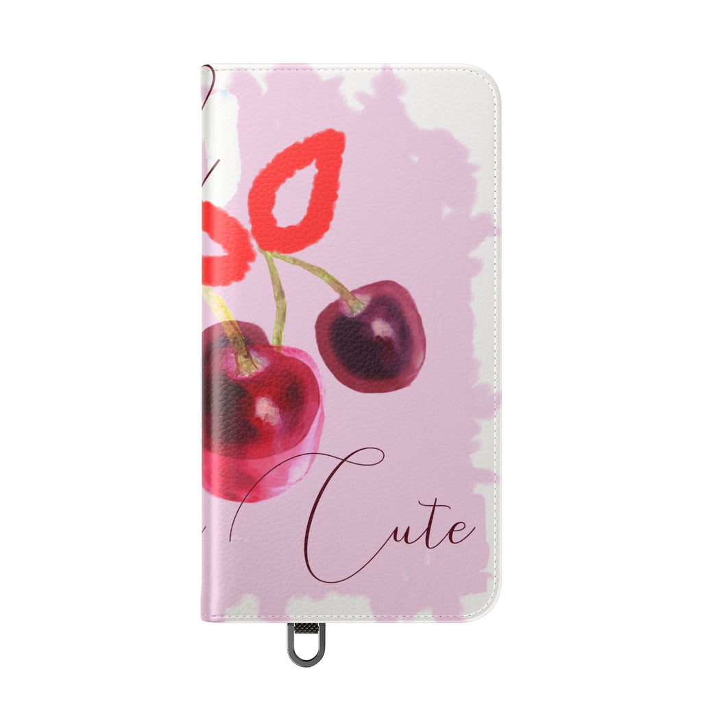 Cherry Cute Flip Phone Wallet Case — 'Ooh La La Cherry Cute' Watercolor Phone Flip Case, Cardholder Folio