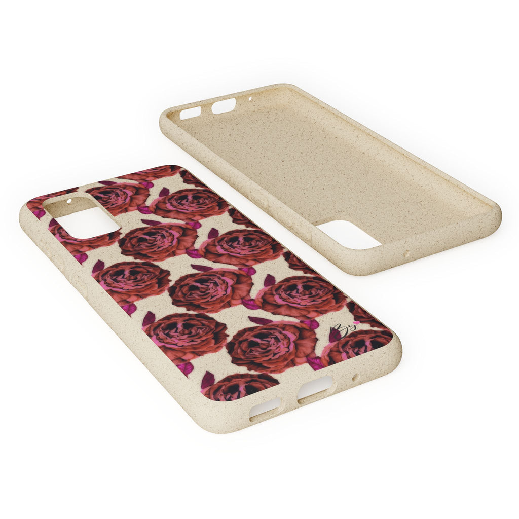 Biodegradable Phone Case — Vintage Rose Pattern Eco-Friendly iPhone Cover