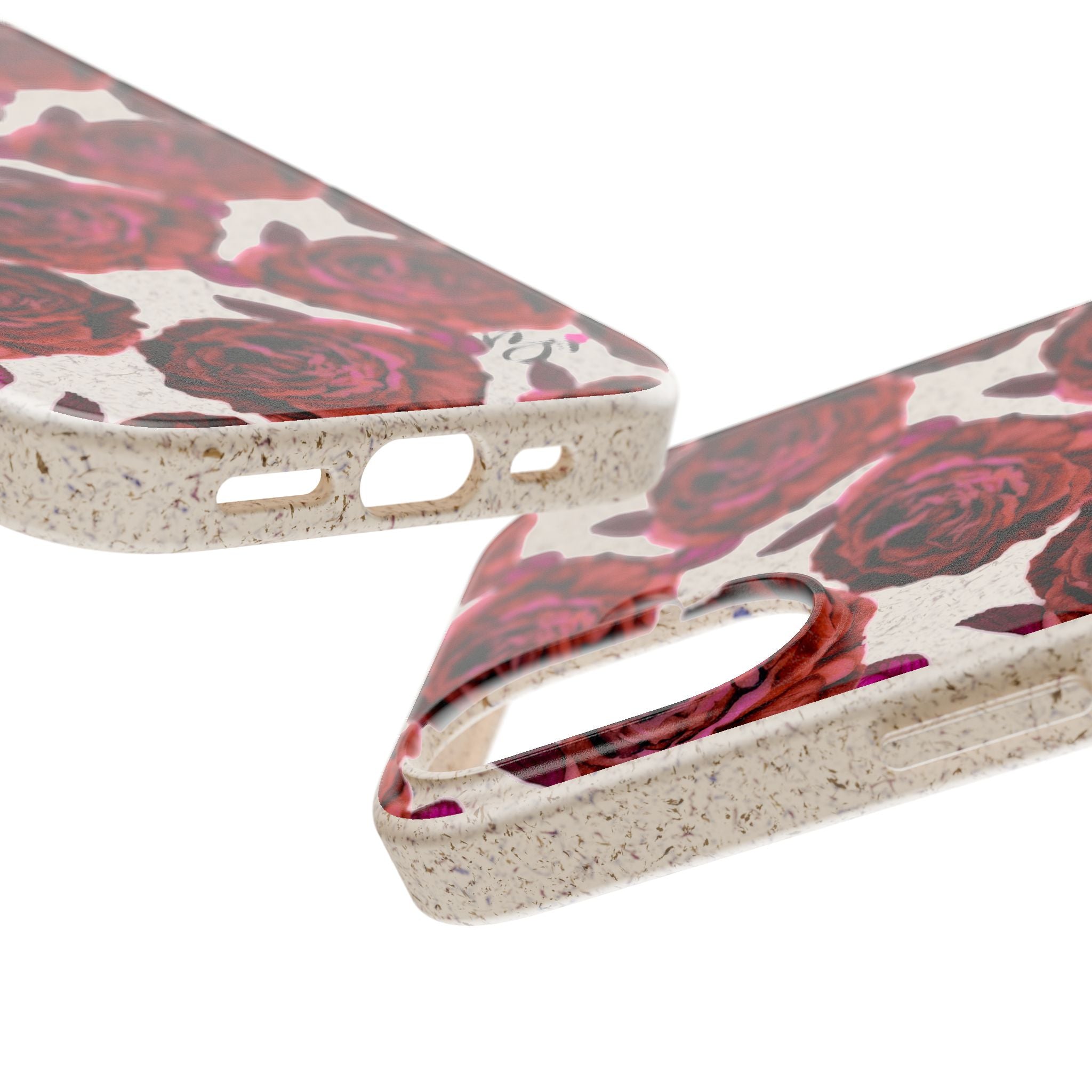 Biodegradable Phone Case — Vintage Rose Pattern Eco-Friendly iPhone Cover