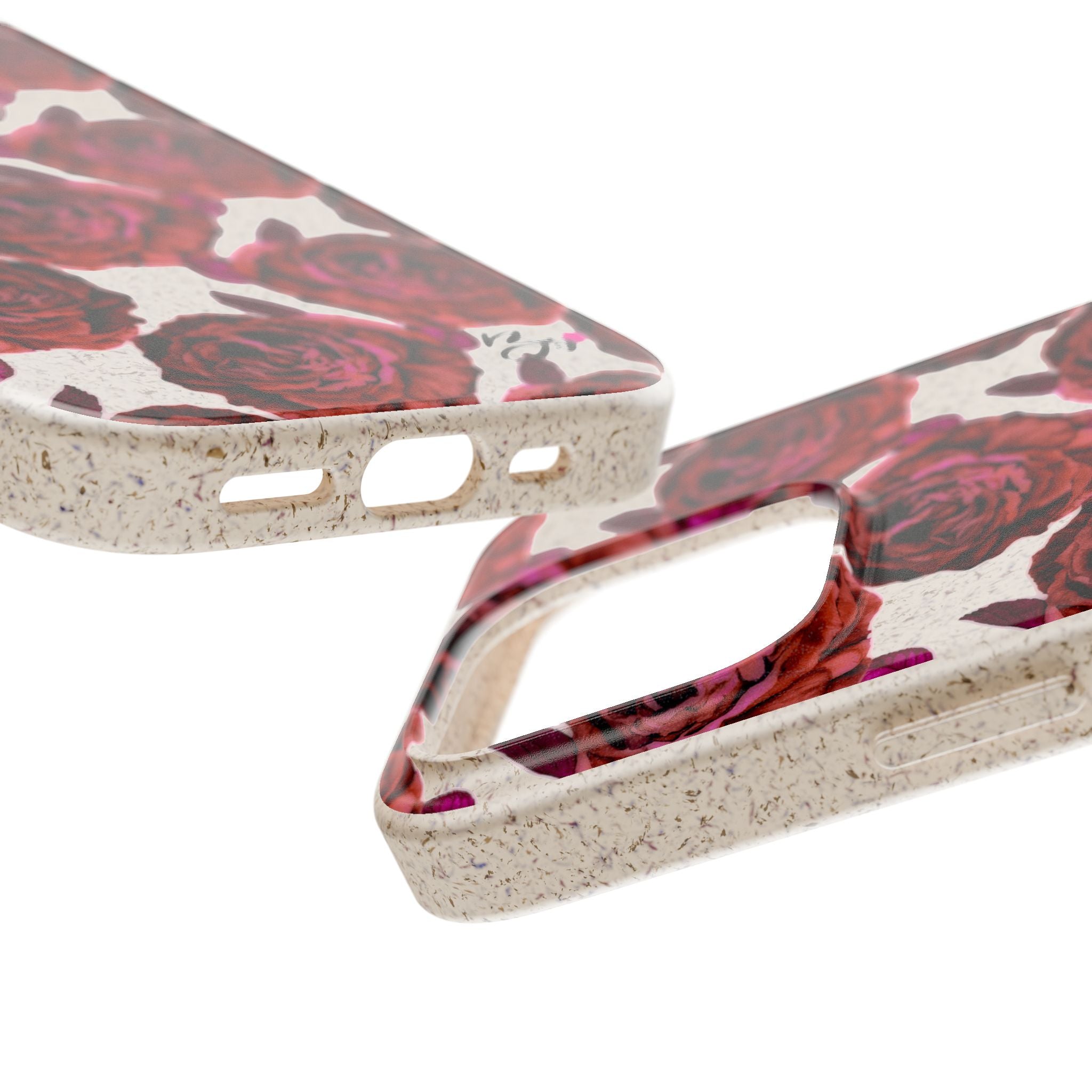 Biodegradable Phone Case — Vintage Rose Pattern Eco-Friendly iPhone Cover