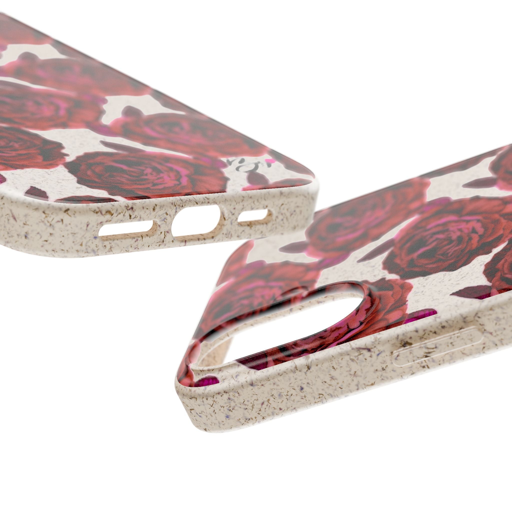 Biodegradable Phone Case — Vintage Rose Pattern Eco-Friendly iPhone Cover