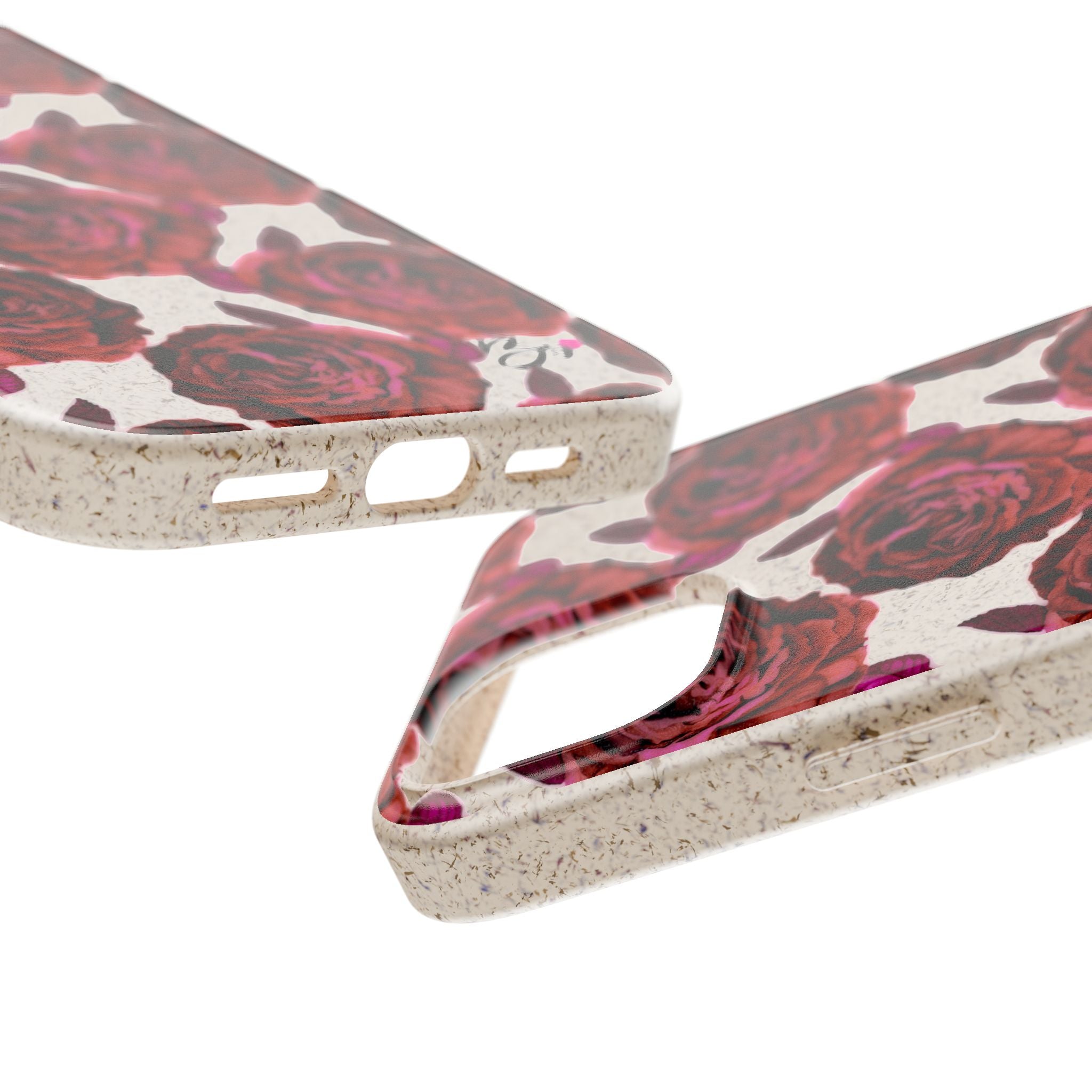 Biodegradable Phone Case — Vintage Rose Pattern Eco-Friendly iPhone Cover
