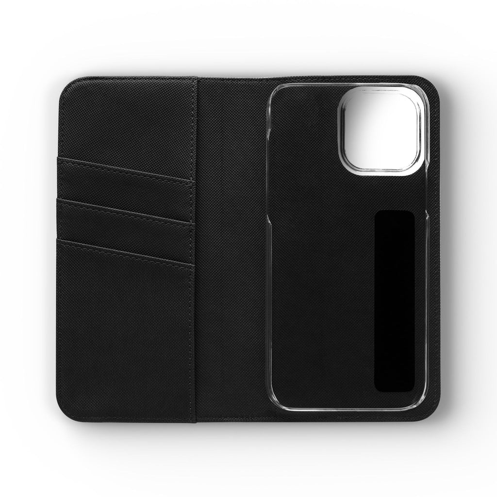 Floral Bird Flip Phone Case — Pastel Garden Wallet Cover with Card Slots