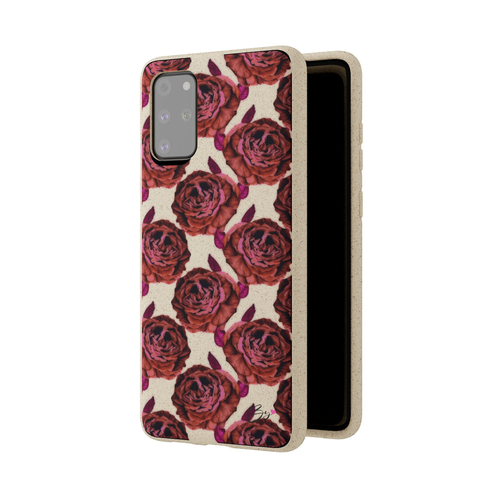 Biodegradable Phone Case — Vintage Rose Pattern Eco-Friendly iPhone Cover