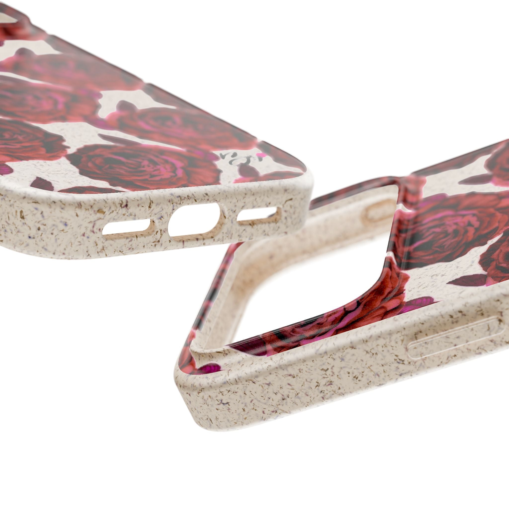 Biodegradable Phone Case — Vintage Rose Pattern Eco-Friendly iPhone Cover