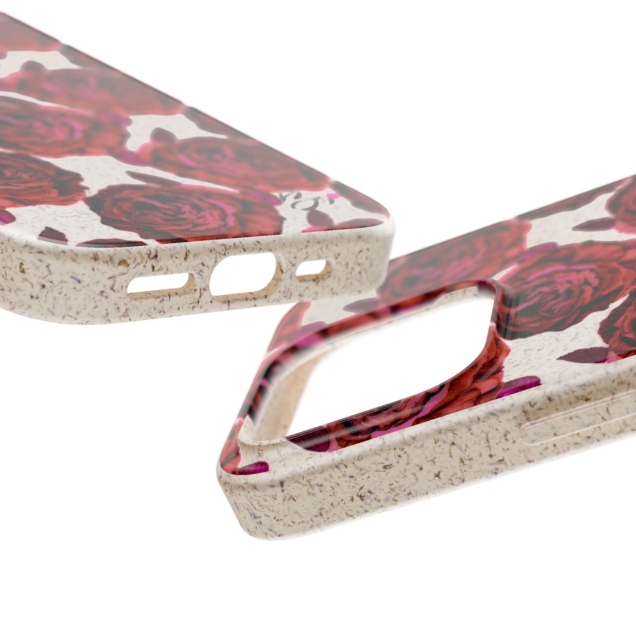 Biodegradable Phone Case — Vintage Rose Pattern Eco-Friendly iPhone Cover