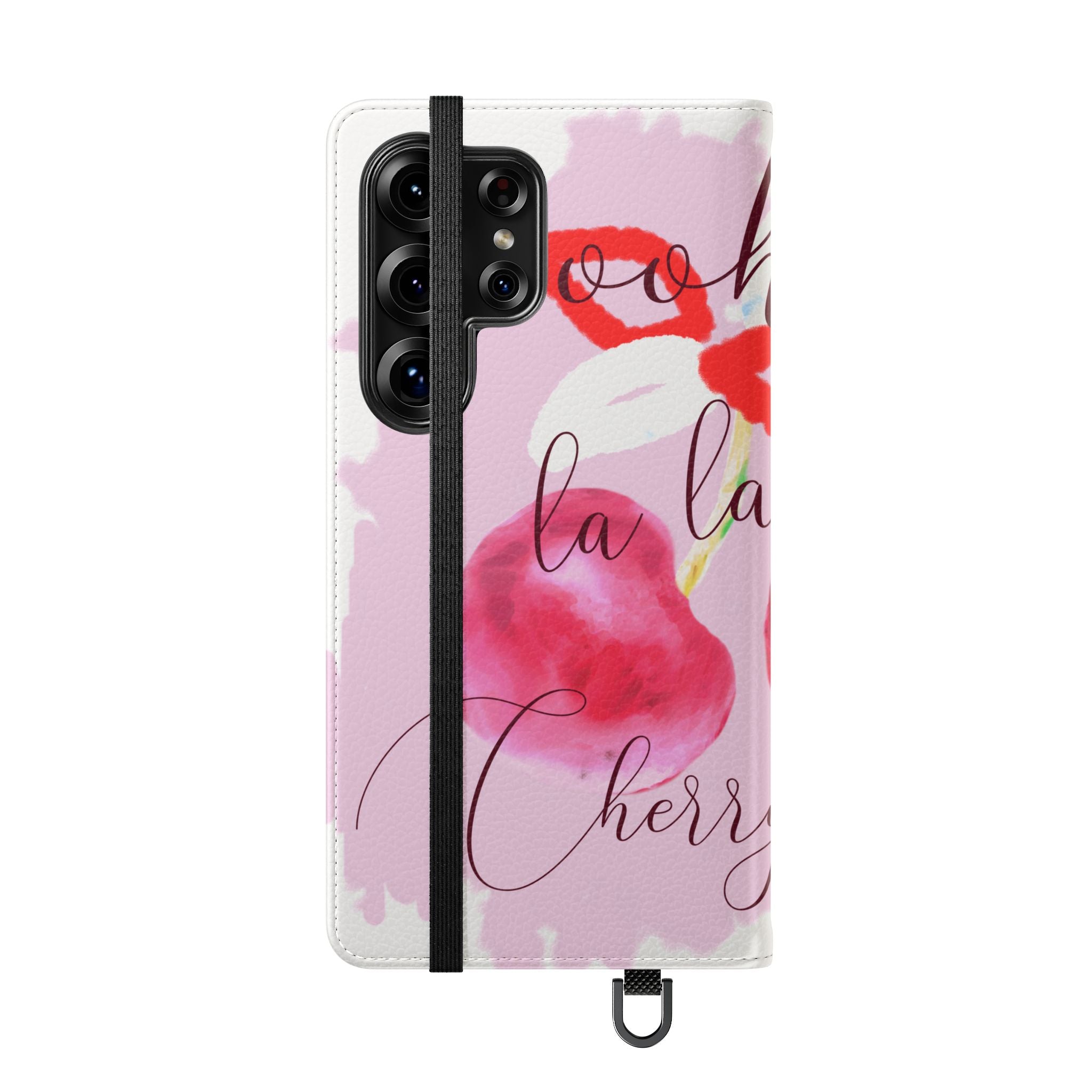 Cherry Cute Flip Phone Wallet Case — 'Ooh La La Cherry Cute' Watercolor Phone Flip Case, Cardholder Folio