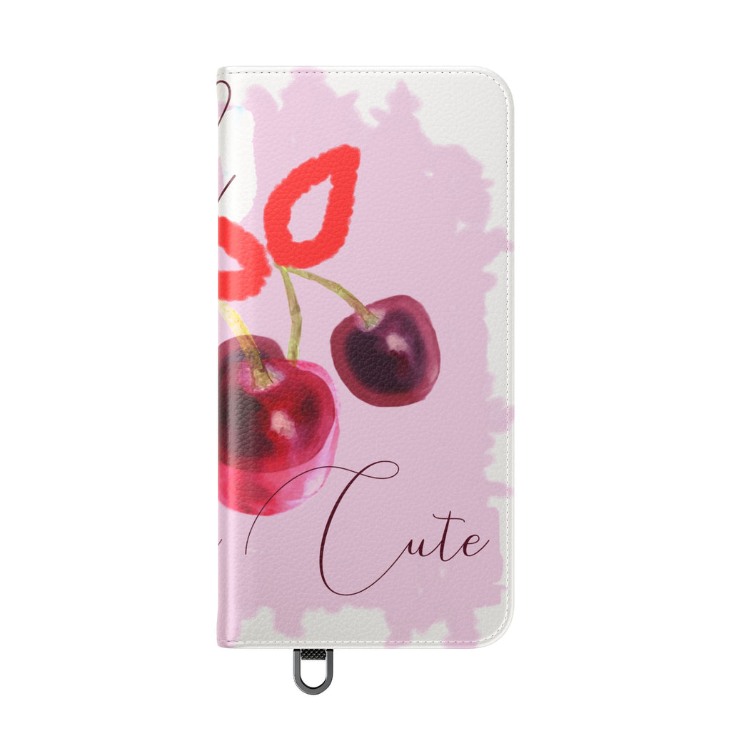 Cherry Cute Flip Phone Wallet Case — 'Ooh La La Cherry Cute' Watercolor Phone Flip Case, Cardholder Folio
