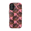 Floral Rose Tough Magnetic Phone Case — Pink Vintage Peony Pattern
