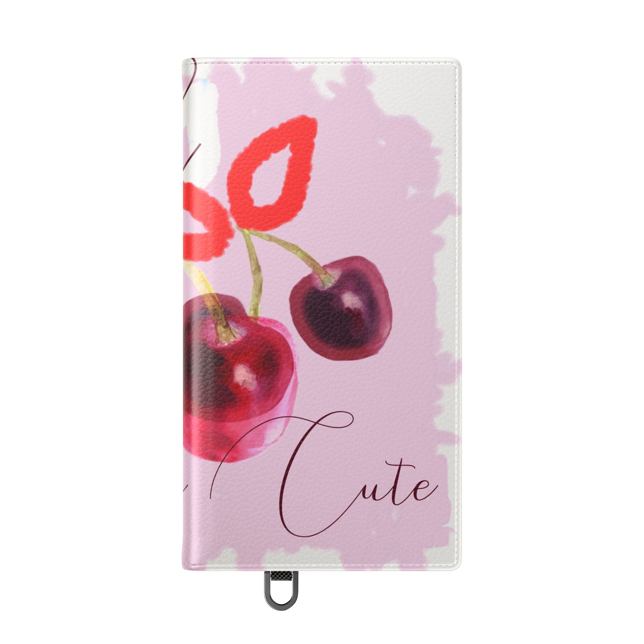 Cherry Cute Flip Phone Wallet Case — 'Ooh La La Cherry Cute' Watercolor Phone Flip Case, Cardholder Folio