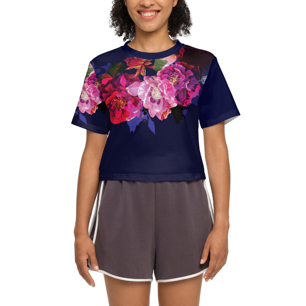 Women's Short Sleeve Cropped T-Shirt-High-Performance SORONA
