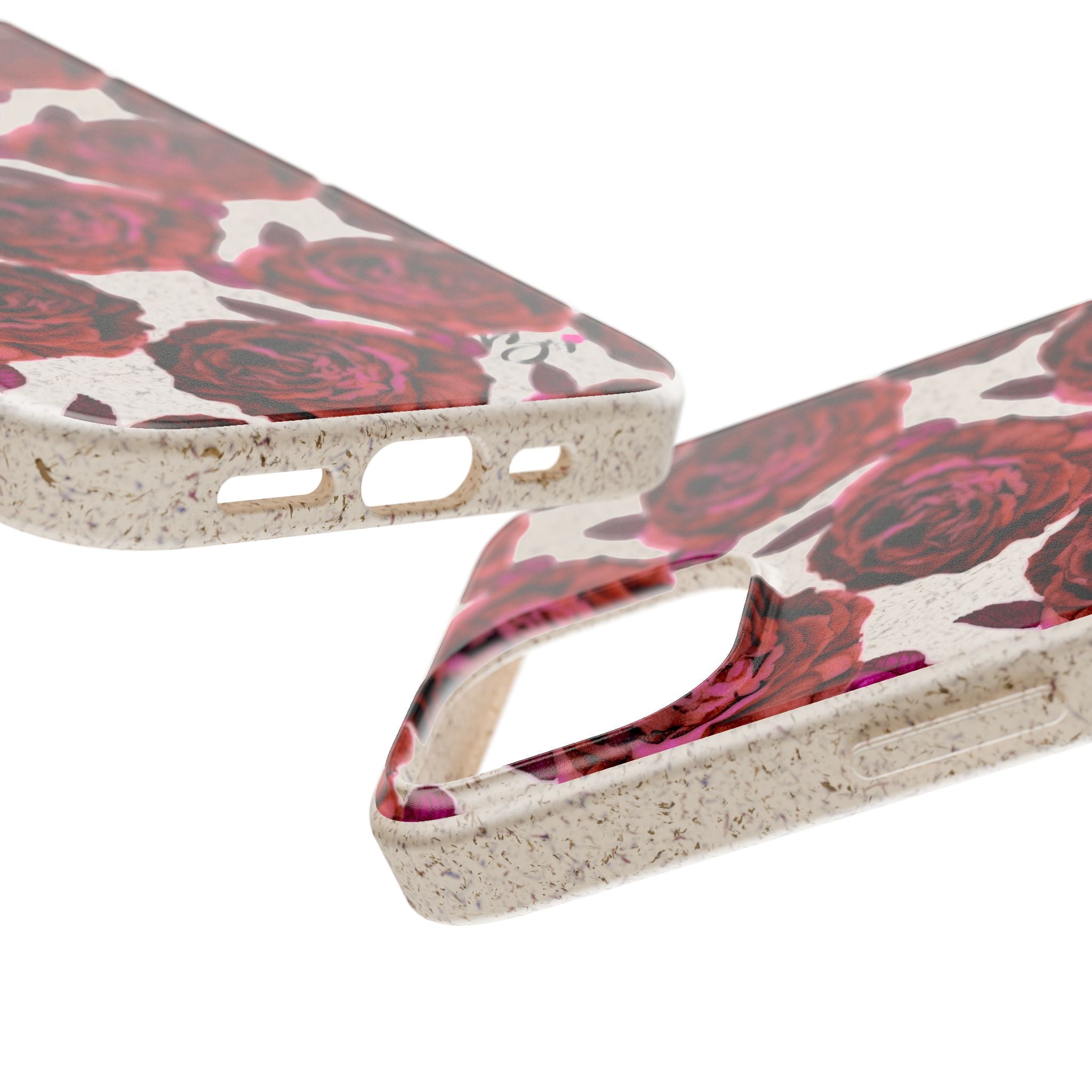 Biodegradable Phone Case — Vintage Rose Pattern Eco-Friendly iPhone Cover