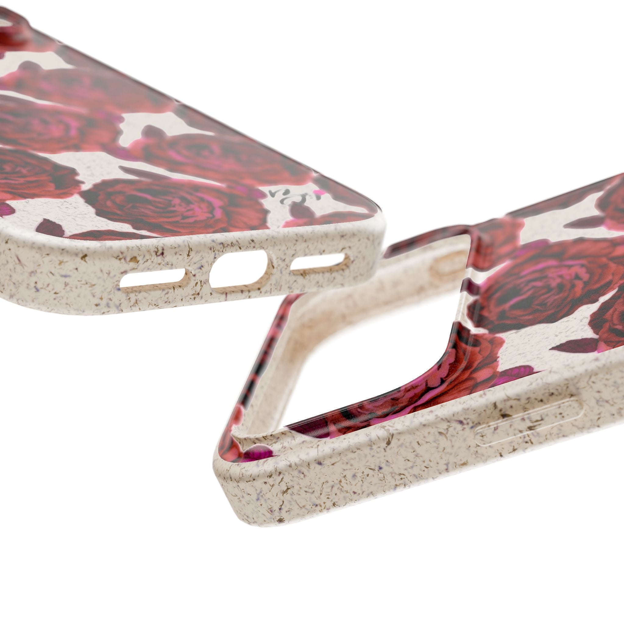 Biodegradable Phone Case — Vintage Rose Pattern Eco-Friendly iPhone Cover