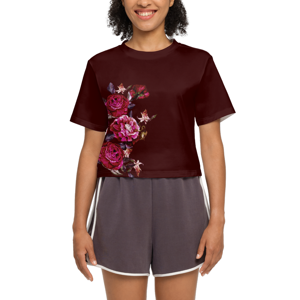 Women's Short Sleeve Cropped T-Shirt-High-Performance SORONA