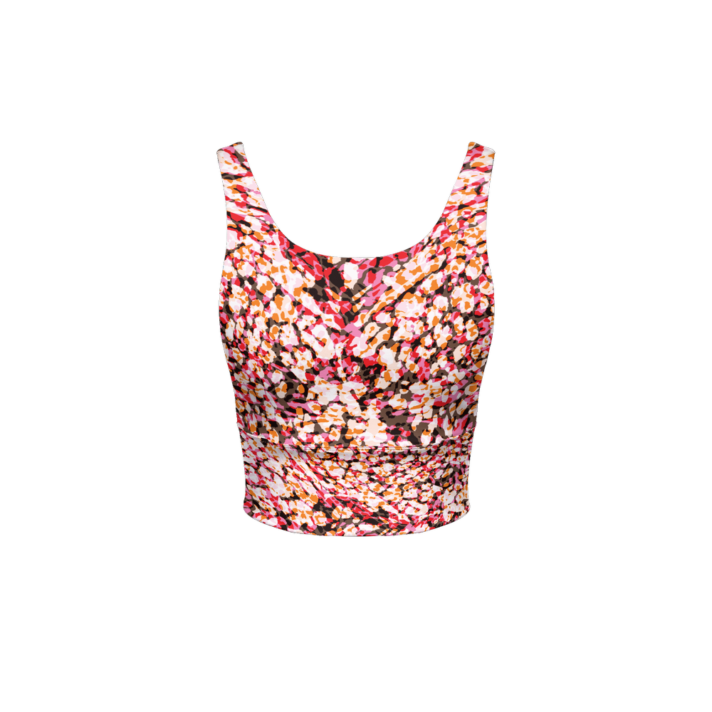 The red leopard -Women's Longline V-Shape-Back Sports Bra-Butter Soft Texture
