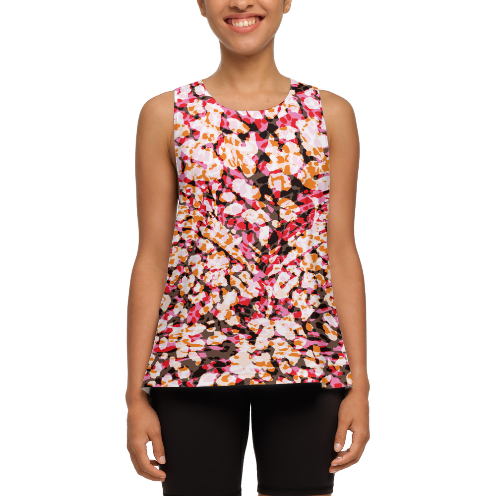 The Red Leopard — Women's Cross Back Sleeveless Tank Top