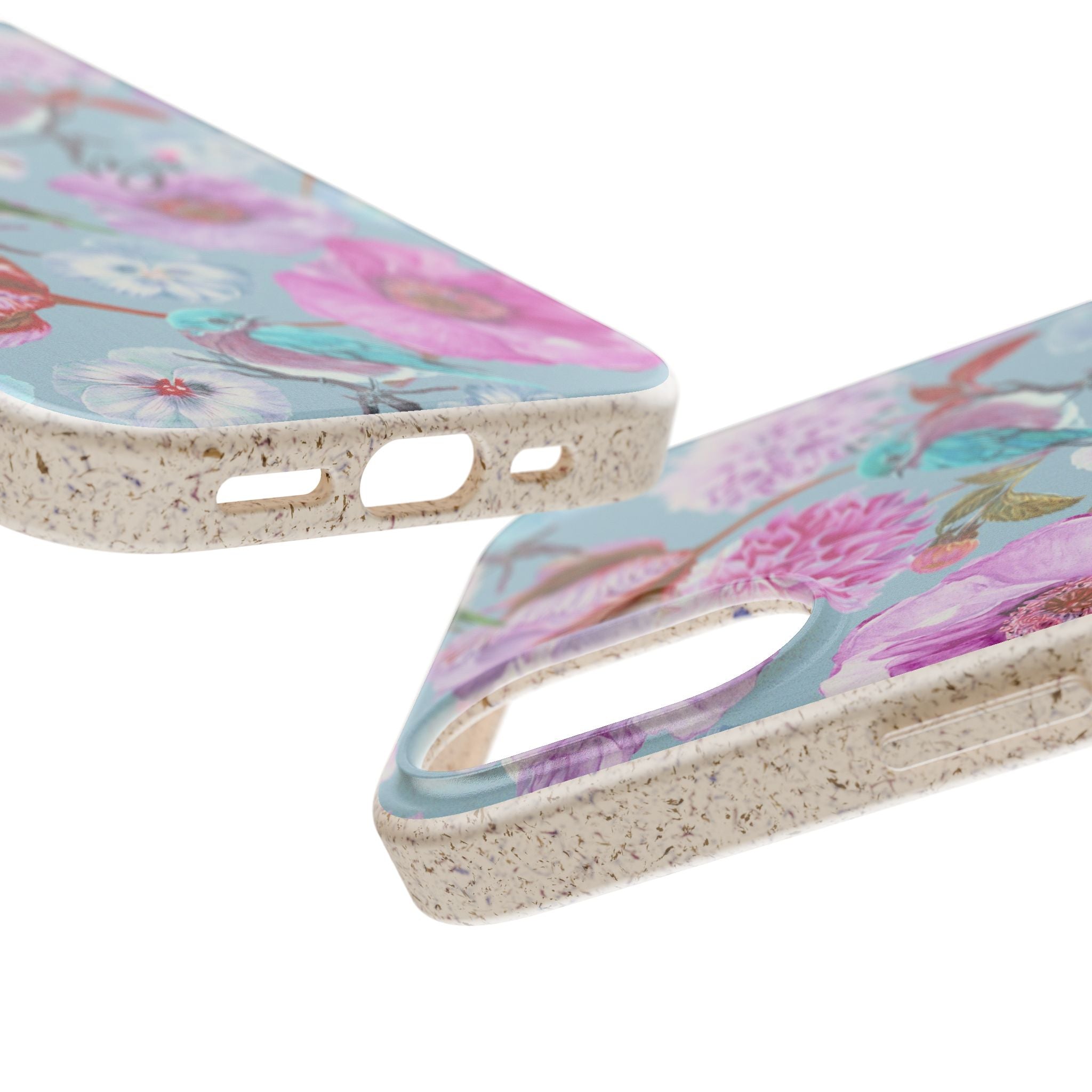 Floral Birds Biodegradable Phone Case — Pastel Garden iPhone Cover