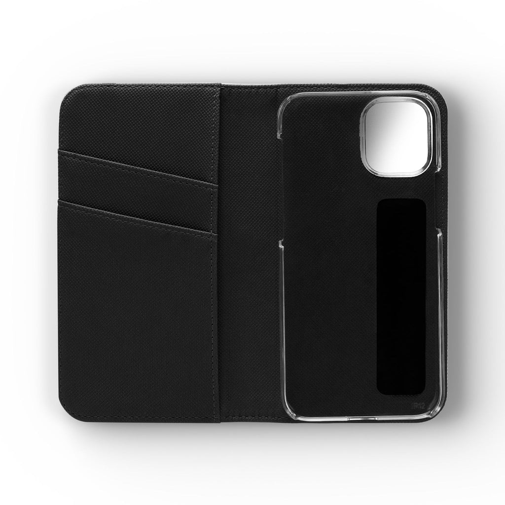 Floral Bird Flip Phone Case — Pastel Garden Wallet Cover with Card Slots