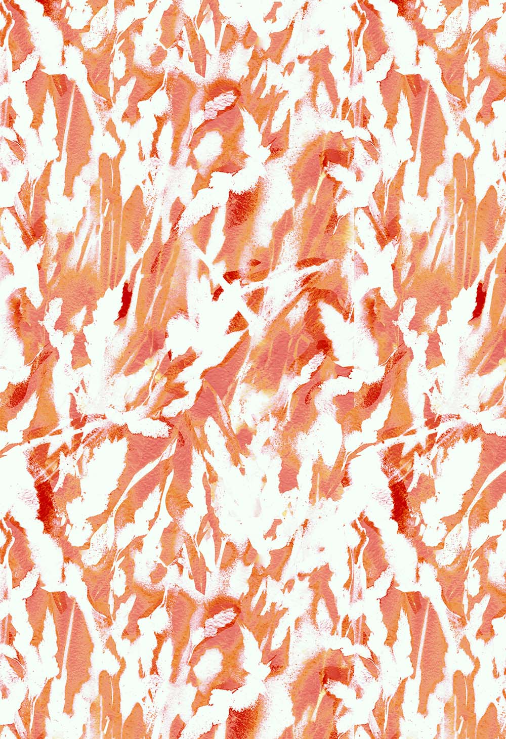 ©Byheart Design Sweden AB003-CW07 — Grass Meadow, hand-painted grass print in soft coral and terracotta colorway. Available for B2B licensing.