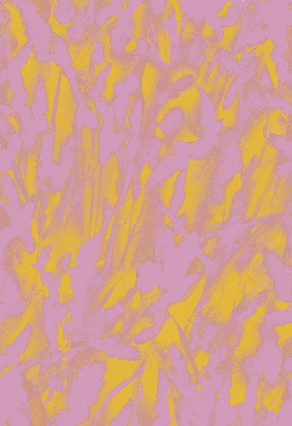 ©Byheart Design Sweden AB003-CW04 — Grass Meadow, hand-painted grass print in pink and golden yellow colorway. Available for B2B licensing.