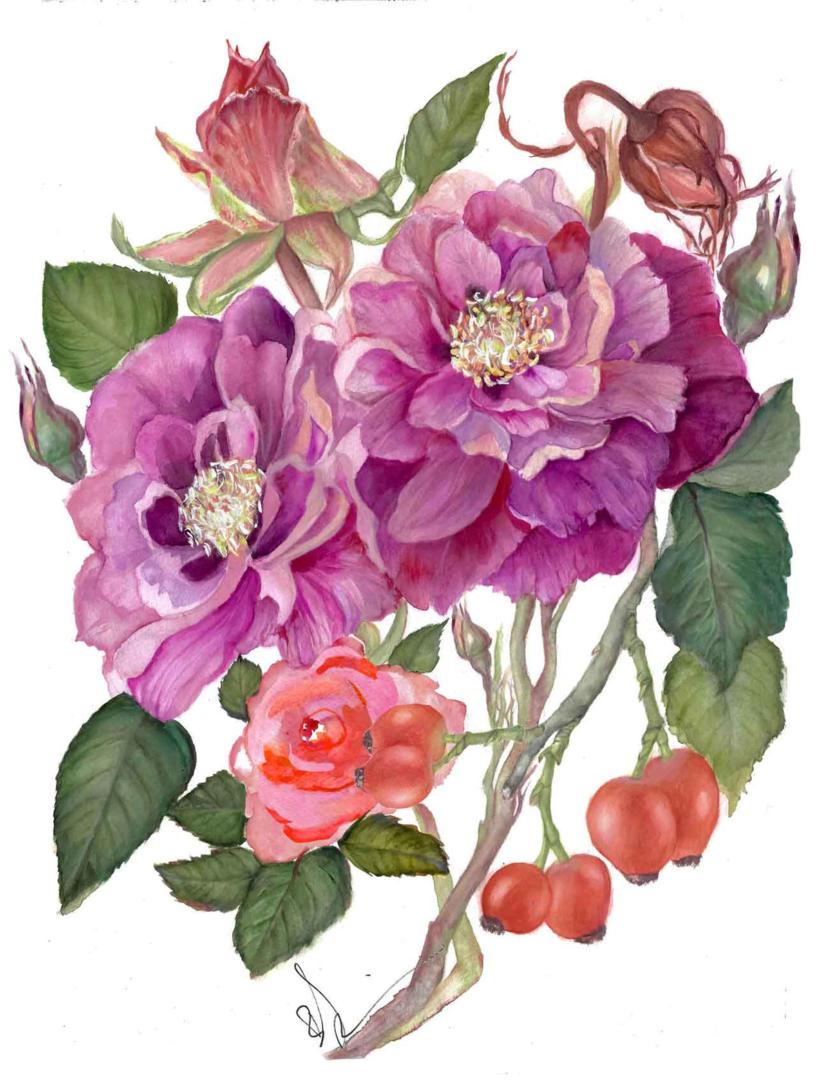 ART-FL0002 — ROSES IN AUTUMN