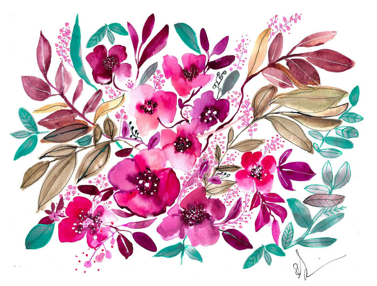 ART-FL0004 — FLOWER STUDY IN PINK