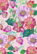 ©Byheart Design Sweden FL0015 — Floral Frenzy Roses, watercolor floral print in pink purple  colorway. seamless repeat, 300 DPI. Available for B2B licensing.