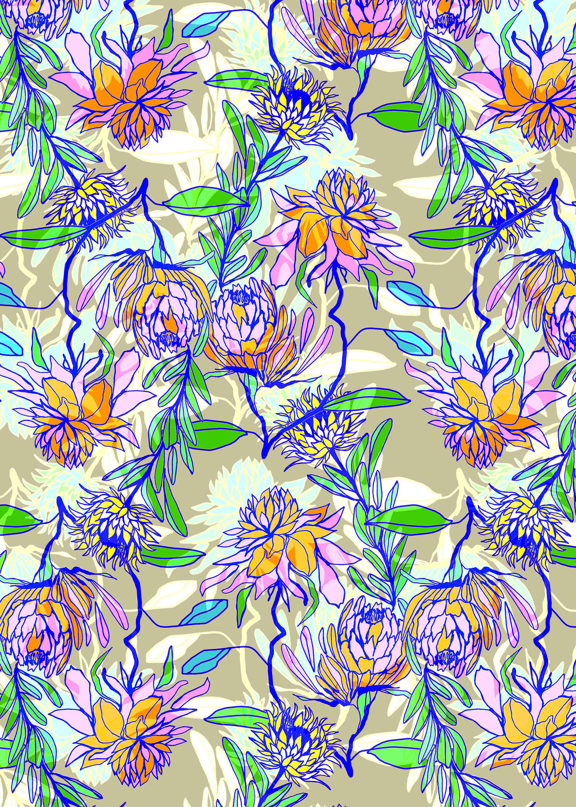 FL0018 - Protea Garden - Floral Print