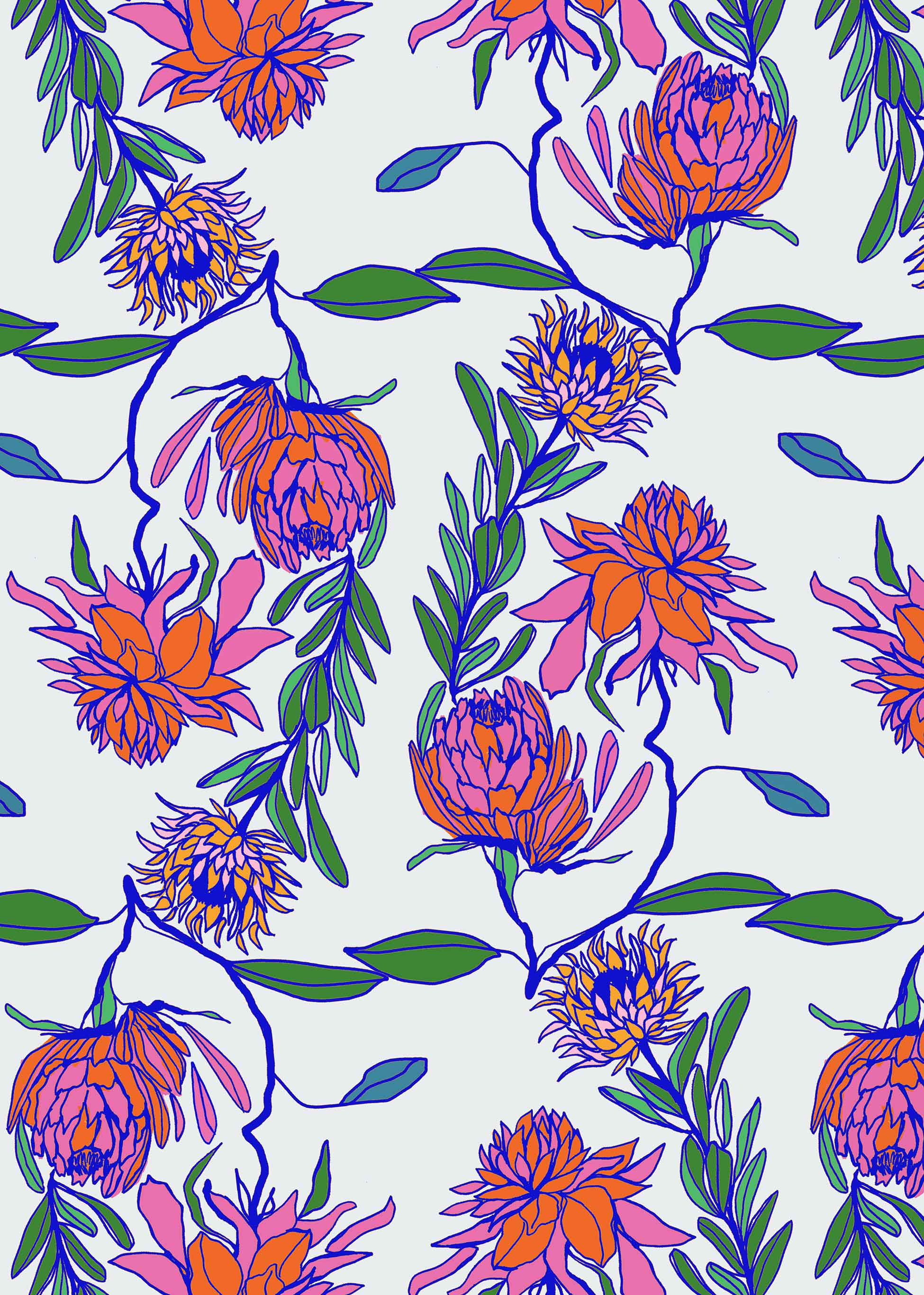 FL0018 - Protea Garden - Floral Print