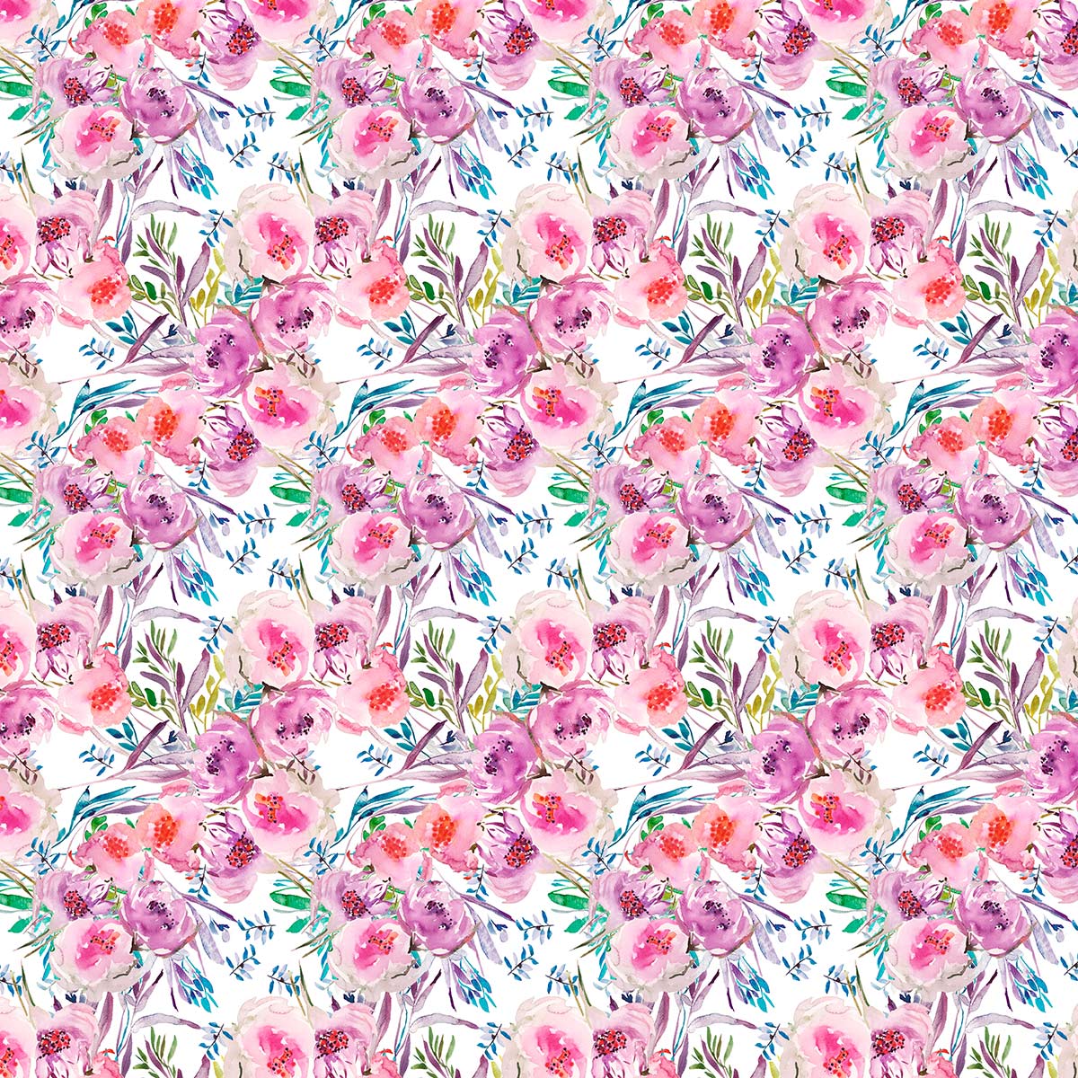Flowers of the Orient -bed-home decor-white repeat-Floral Print FL003 ©Byheart Design Sweden