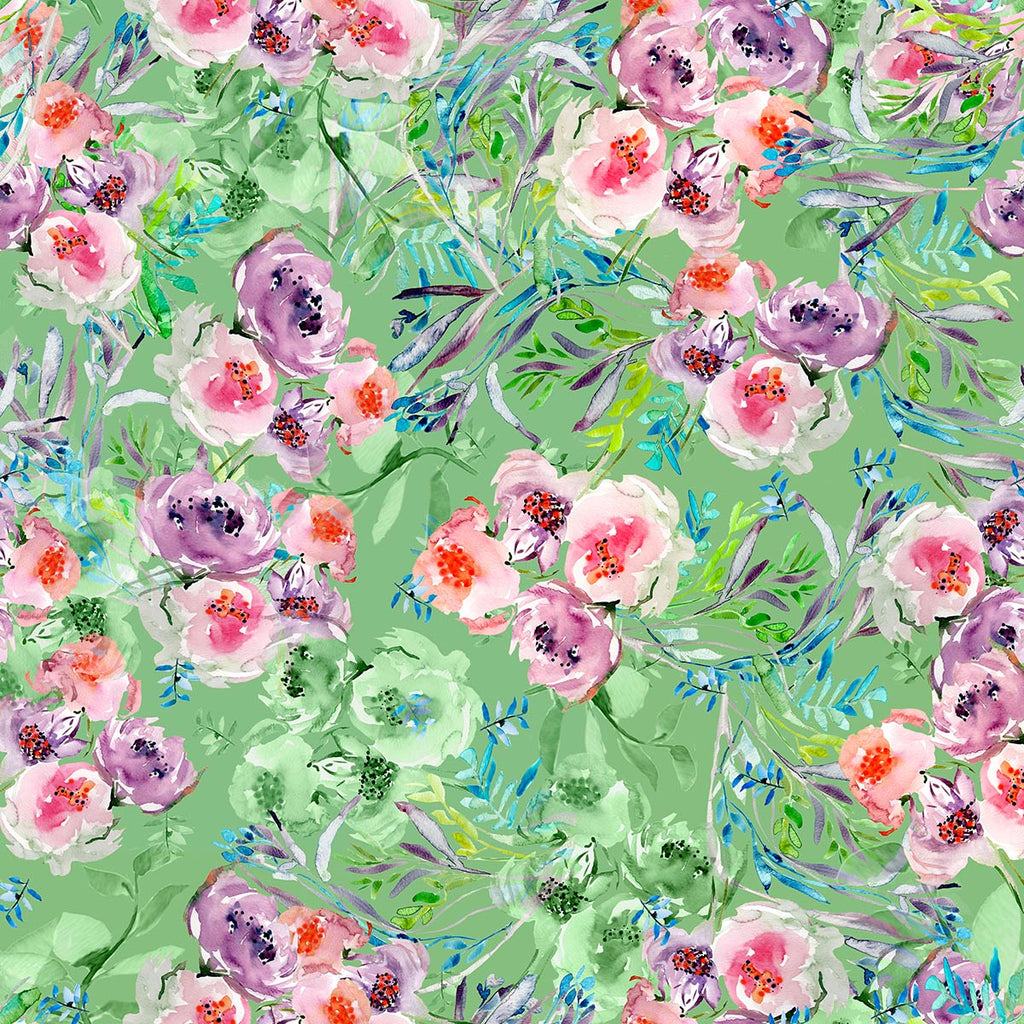 Flowers of the Orient - Floral Print -green- Watercolor Floral Print FL003  ©Byheart Design Sweden