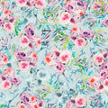 Flowers of the Orient - Floral Print - blue- Watercolor Floral Print FL003  ©Byheart Design Sweden