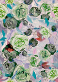©Byheart Design Sweden FL004 — Roses at Night, watercolor floral print in green pastel colorway.Repeat, 300 DPI. Available for B2B licensing.
