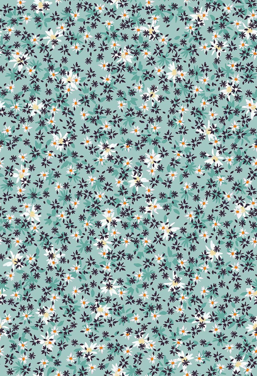 ©Byheart Design Sweden FL005 — Romance in an Instant, watercolor floral print in blue shadow colorway. seamless repeat, 300 DPI. Available for B2B licensing.