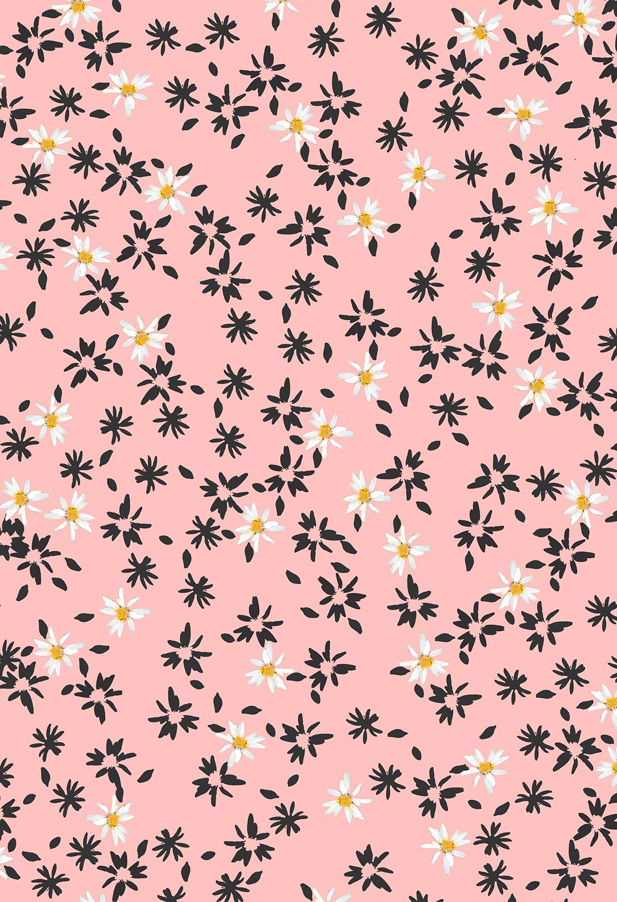 ©Byheart Design Sweden FL005 — Romance in an Instant, watercolor floral print in pink colorway. seamless repeat, 