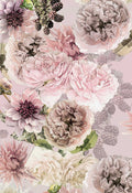 ©Byheart Design Sweden FL008 — Black Garden, watercolor floral print in lemonade  pink colorway. Seamless repeat, 300 DPI. Available for B2B licensing.

