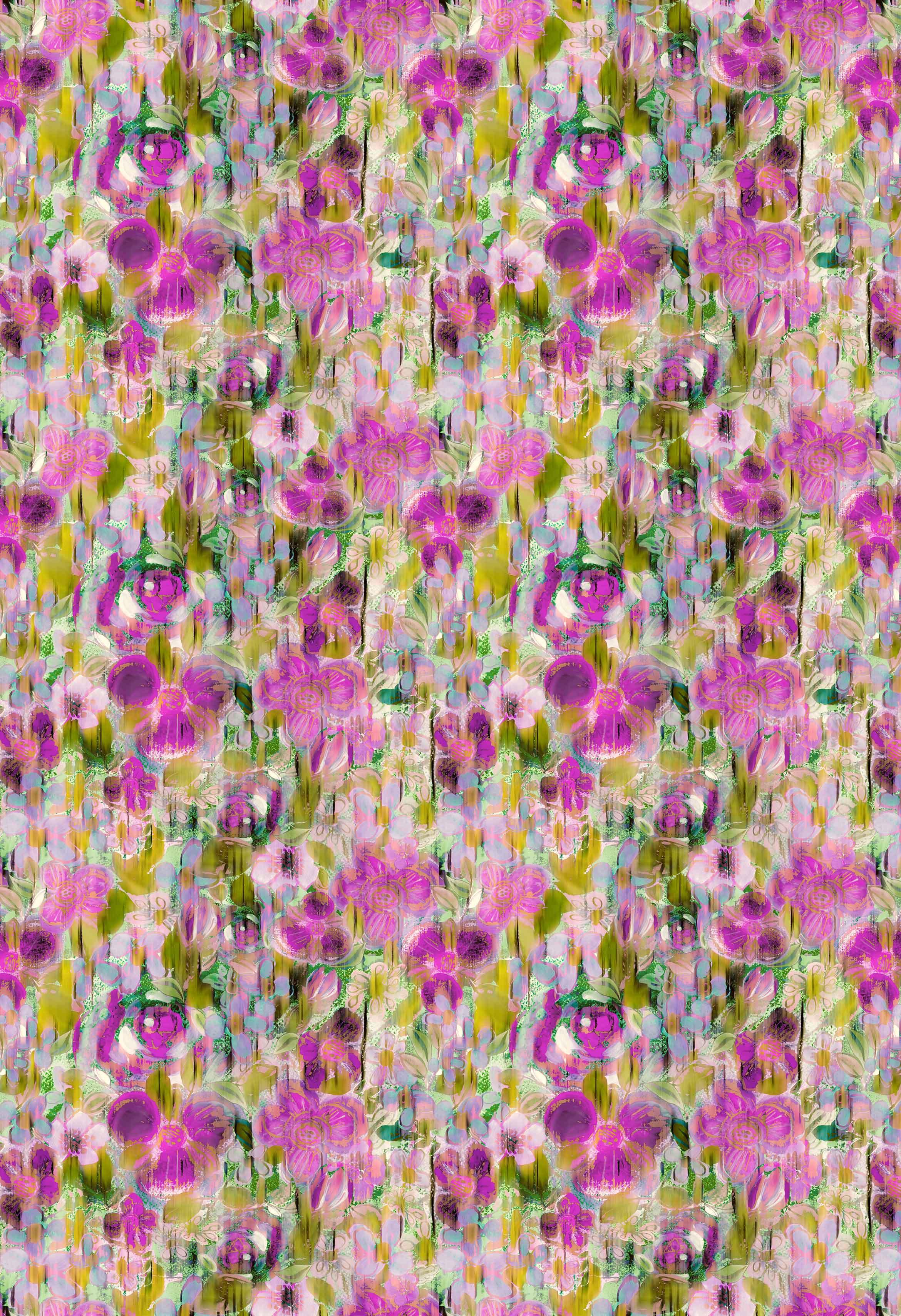 L0019 Diffuse Garden – hazy blush pink watercolor floral repeat print, Byheart Design Sweden
