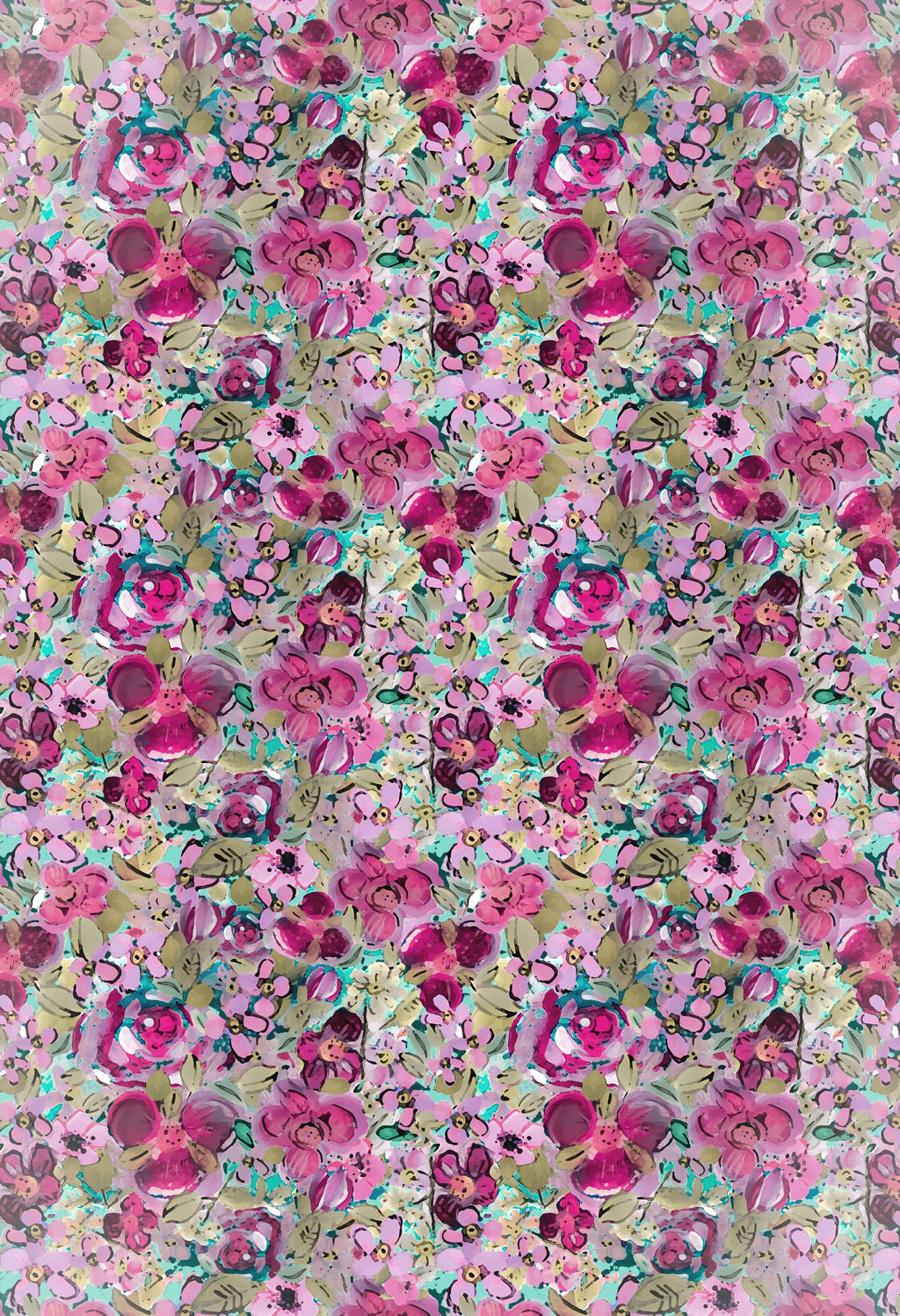 
Bubblegum Pink	FL0019 Diffuse Garden – bubblegum pink electric floral watercolor print, Trend 27/28, Byheart Design Sweden