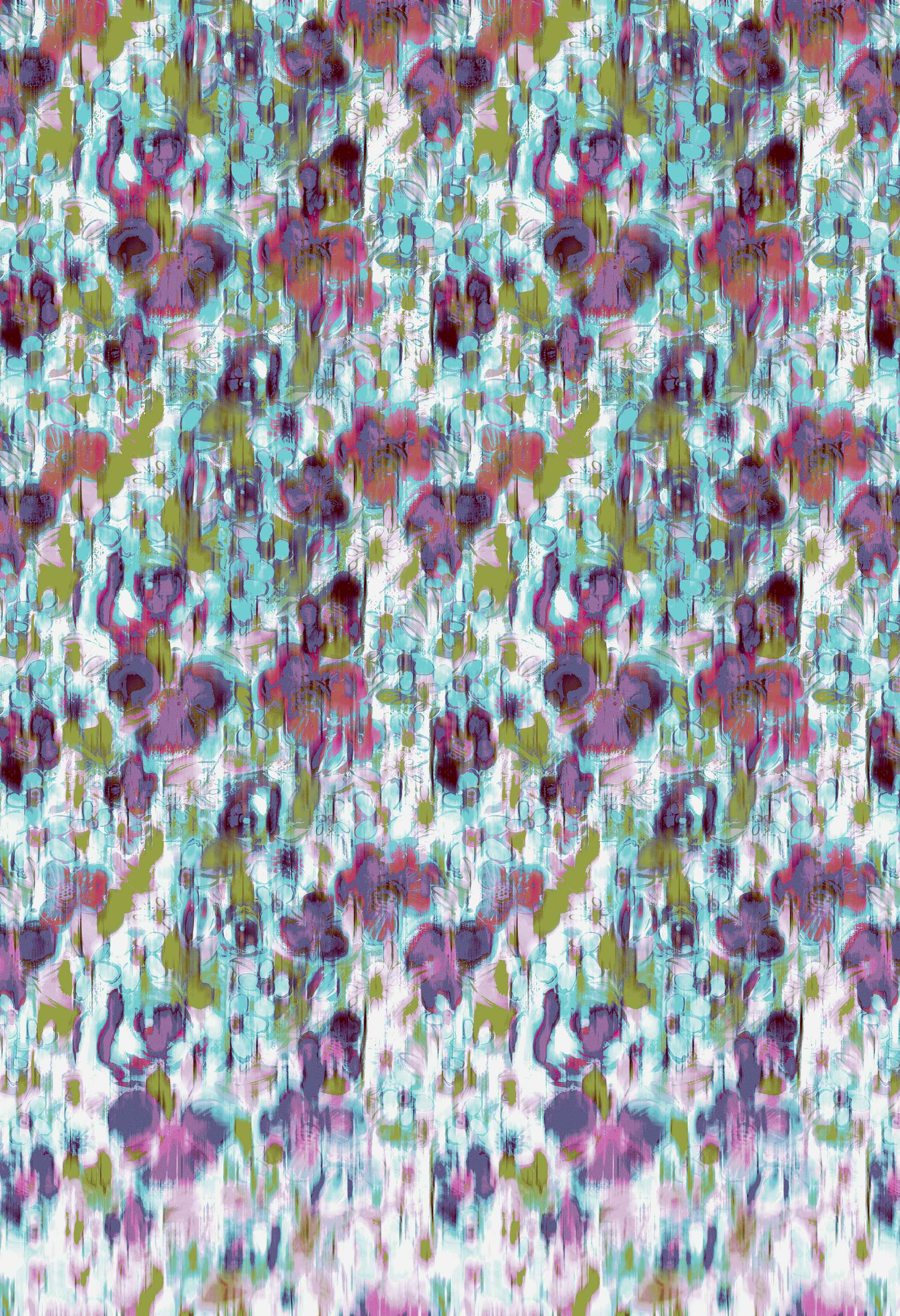 Blue -Indexed- Light FL0019 Diffuse Garden – soft blue indexed bleed watercolor floral repeat, Byheart Design Sweden