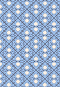 ©Byheart Design Sweden GEO0001-CW005 — Stars, ornamental geometric pattern in powder blue, slate blue and ivory. Available for B2B licensing.