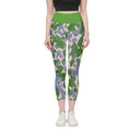 Green Blooms — Women's High-Rise Leggings