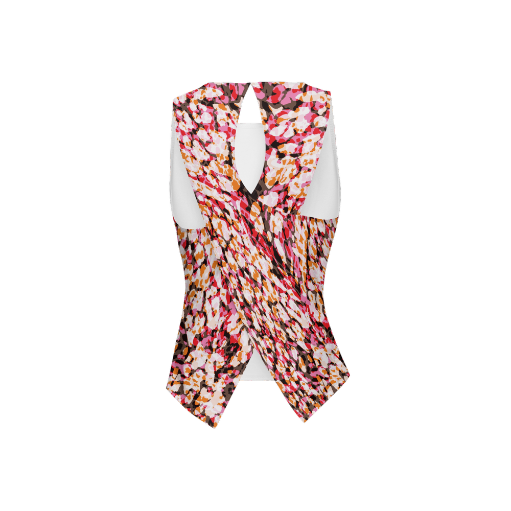 The Red Leopard — Women's Cross Back Sleeveless Tank Top