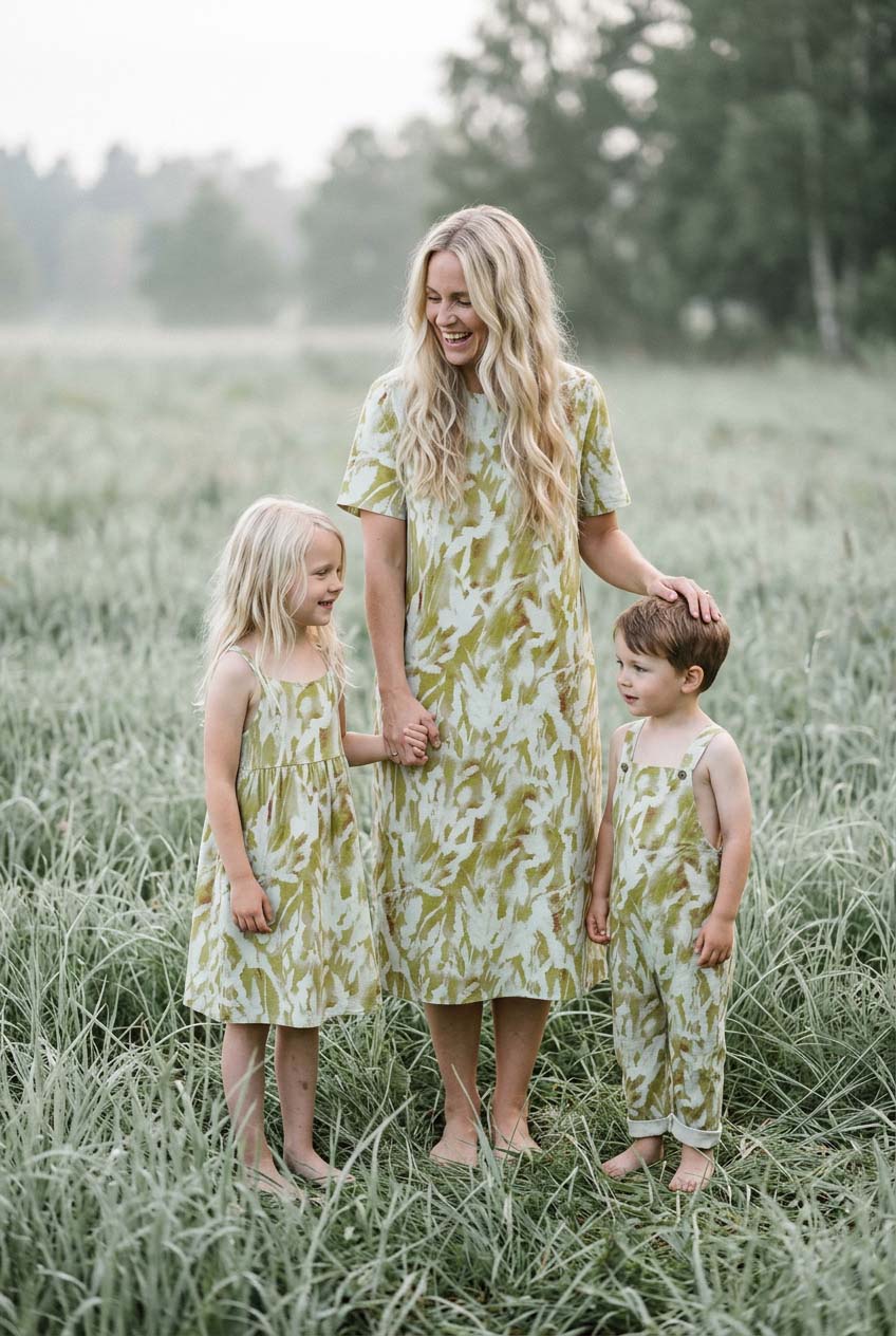  Grass Meadow Mother and Children Mockup — Hand-painted Botanical Print AB003-CW06 ©Byheart Design Sweden