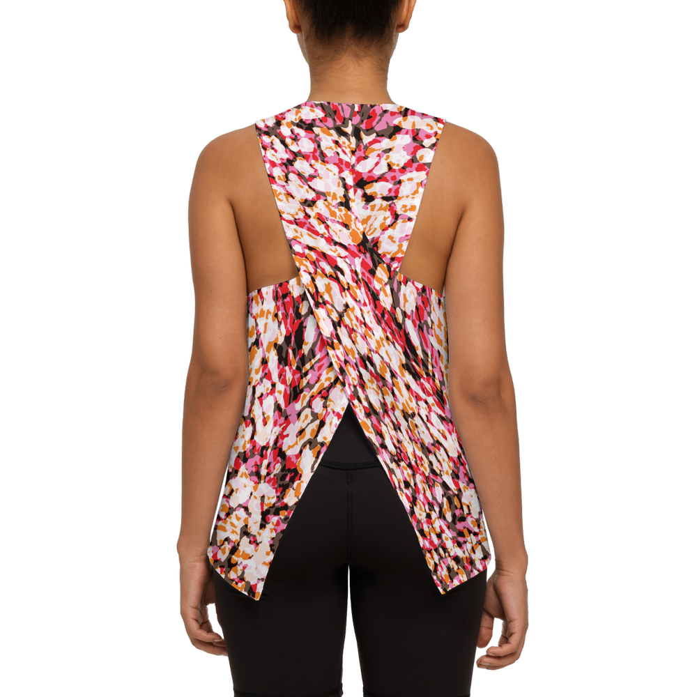 The Red Leopard — Women's Cross Back Sleeveless Tank Top