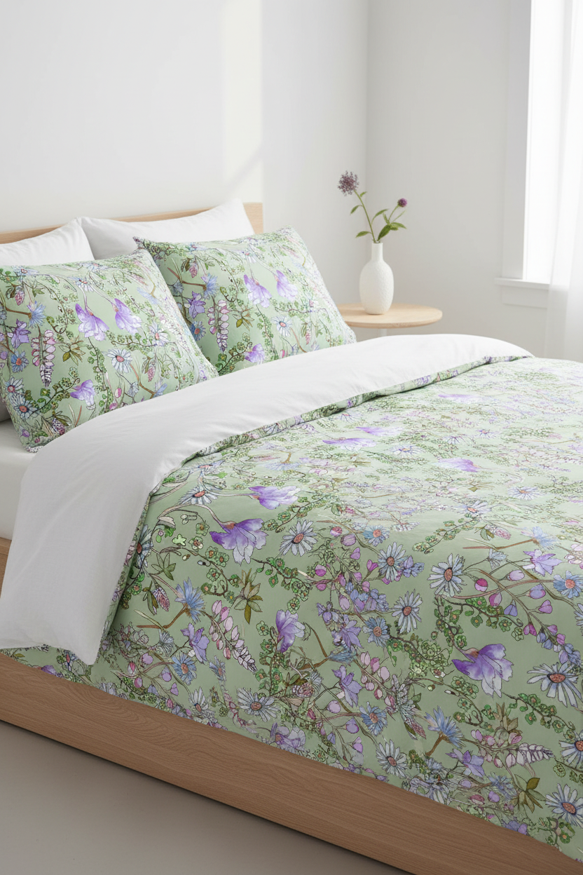 FL001 Lavender Green Bed Linen Scandinavian